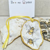 Bumble Bee Duo Oyster Shell Ornament Decoration 7cm