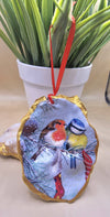 NEW Christmas Ornament Robin Blue Tit Stocking Oyster Shell