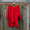 Knitted cherry tunic | Vibrant red