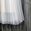 Pleated tulle skirt | White