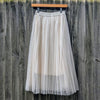Pleated tulle skirt | White
