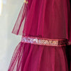 Long tiered tulle skirt | Burgundy
