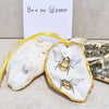 Bumble Bee Duo Oyster Shell Ornament Decoration 7cm