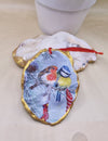 NEW Christmas Ornament Robin Blue Tit Stocking Oyster Shell