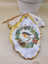 NEW Christmas Ornament Robin Redbreast Oyster Shell