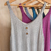 Stripey, viscose dungarees in white