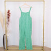 Candy stripe cotton dungarees in green