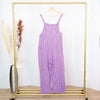 Candy stripe cotton dungarees.