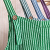 Candy stripe cotton dungarees in green