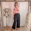 Red & White Striped V Neck Sweater