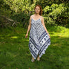Classic Handkerchief Maxi Dress - Elephant Print