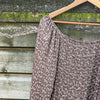 Shirred Ditsy longsleeved dress in Brown