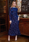 Maxi Dress in Navy Burnout Velvet: XS