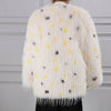 Polka-Dot Shaggy Cape Coat CE102: Yellow Mix
