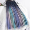 Rainbow Gradient Pleated Skirt SK199: Pink/Blue