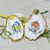 NEW Robin & Blue Tit BIrds Hanging Ornament Oyster Shells