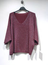 MILA Shiny Sweater AH26: Bordeaux