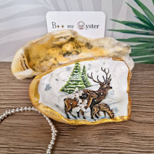  Winter Deer Stag Oyster Shell Trinket Dish