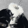 Chic Black & White Faux Fur Trim Jacket DH32
