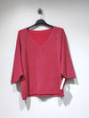 MILA Shiny Sweater AH26: Bordeaux