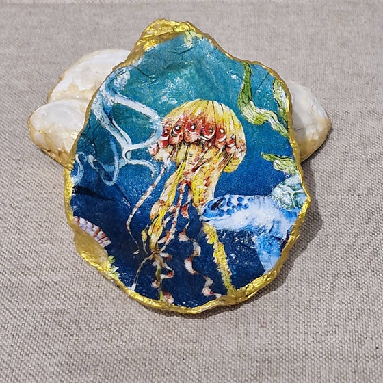 NEW Jellyfish Turtle Oyster Shell Trinket Dish Gift Sealife
