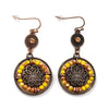 Round boho beaded earrings