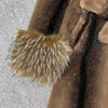 Luxurious Longline Faux Fur Coat with Belt in Brown DH28