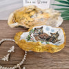 Winter Barn Owls Oyster Shell Trinket Dish