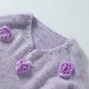 Cosy Sweater with 3D Floral Embellishments SK156: Lilac
