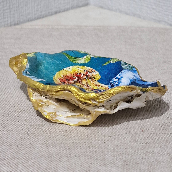 NEW Jellyfish Turtle Oyster Shell Trinket Dish Gift Sealife