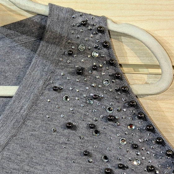 Cold shoulder sparkly jumper | Noble grey