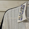 Luxury Rhinestone embellished blouse | White