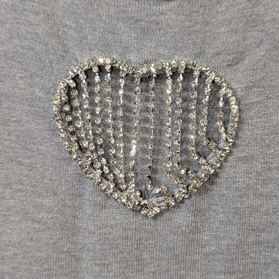 Sparkly heart detail jumper | Grey