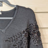 Sequin flower detail jumper | Black