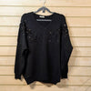 Sequin flower detail jumper | Black