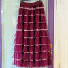 Long tiered tulle skirt | Burgundy