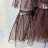 Long tiered tulle skirt | Brown