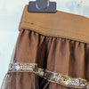 Long tiered tulle skirt | Brown