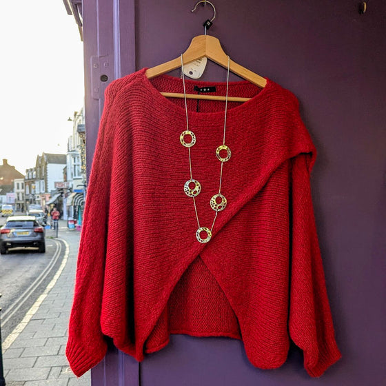 Cross over jumper | Scarlet red