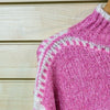 Eyelash stitch long sleeve | Candy pink