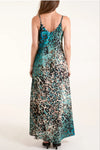 Maxi cami dress in teal | Animal print | Teal