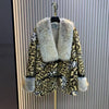 Leopard Faux Fur Coat with Rich Collar & Cuffs DH23: Beige