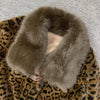 Leopard Print Buckled Faux Fur Jacket DH01: Green