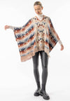 Californian Hooded Batwing Poncho with Fringe: California / One Size