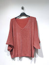 MILA Shiny Sweater AH26: Bordeaux