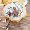 Winter Fox Cubs Oyster Shell Trinket Dish