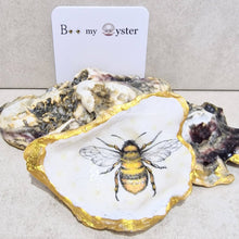  Bumble Bee Detailed Oyster Shell Decorative Trinket Dish 8.5