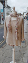 Jumper with scarf | Cream