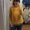 Jumper with scarf | Mustard