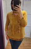 Jumper with scarf | Mustard